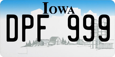 IA license plate DPF999