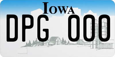 IA license plate DPG000