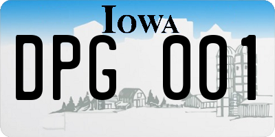 IA license plate DPG001
