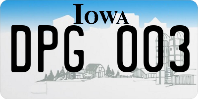IA license plate DPG003