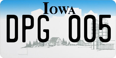 IA license plate DPG005