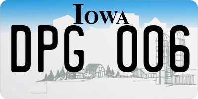 IA license plate DPG006