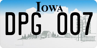 IA license plate DPG007
