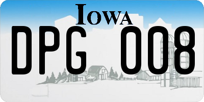 IA license plate DPG008