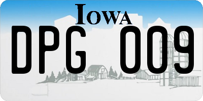 IA license plate DPG009