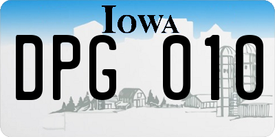 IA license plate DPG010