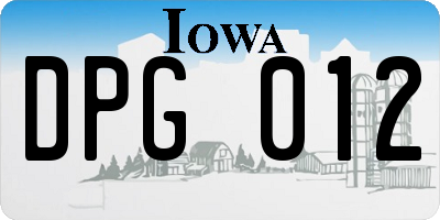 IA license plate DPG012
