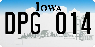 IA license plate DPG014
