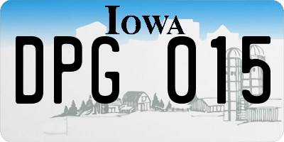 IA license plate DPG015