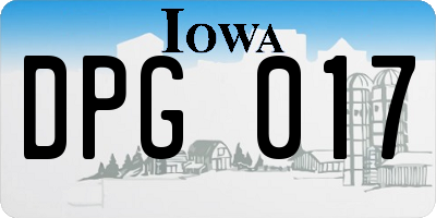 IA license plate DPG017