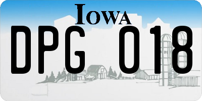 IA license plate DPG018