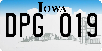 IA license plate DPG019