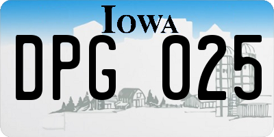 IA license plate DPG025