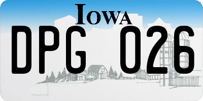 IA license plate DPG026