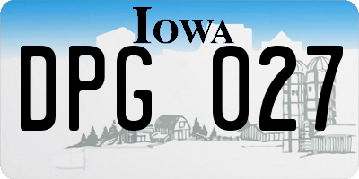 IA license plate DPG027