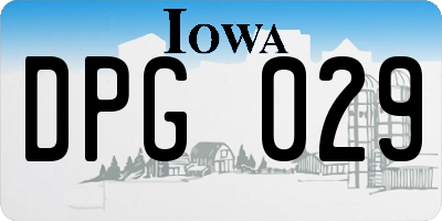 IA license plate DPG029