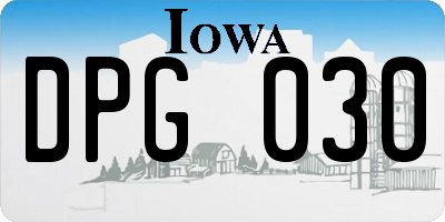 IA license plate DPG030