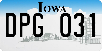 IA license plate DPG031