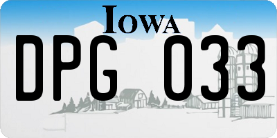 IA license plate DPG033