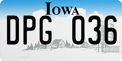 IA license plate DPG036