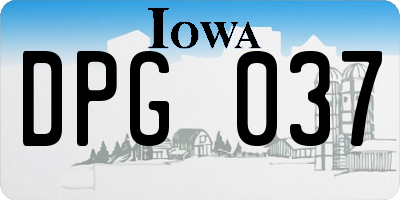 IA license plate DPG037