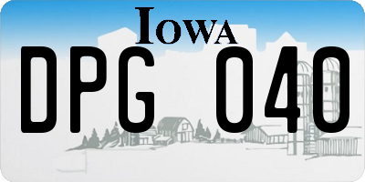 IA license plate DPG040