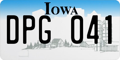 IA license plate DPG041
