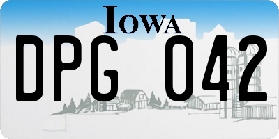 IA license plate DPG042