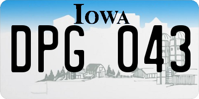 IA license plate DPG043