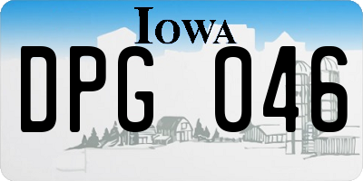 IA license plate DPG046