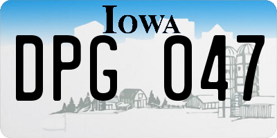 IA license plate DPG047