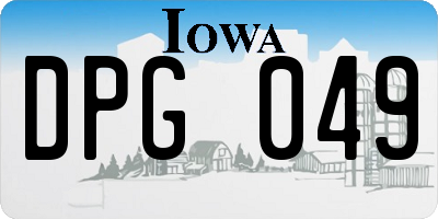 IA license plate DPG049