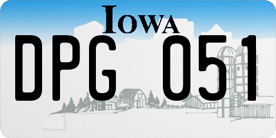 IA license plate DPG051