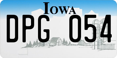 IA license plate DPG054