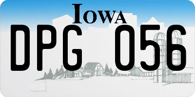 IA license plate DPG056