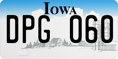 IA license plate DPG060
