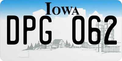 IA license plate DPG062