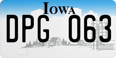 IA license plate DPG063