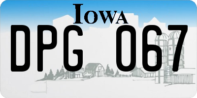 IA license plate DPG067