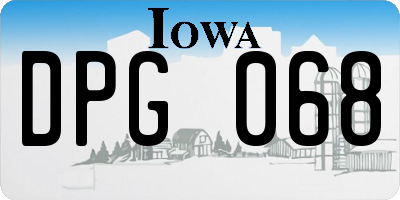 IA license plate DPG068