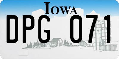 IA license plate DPG071