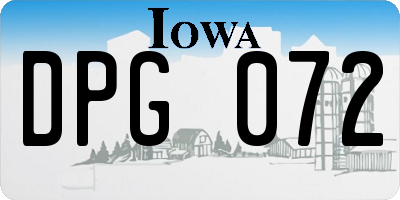 IA license plate DPG072