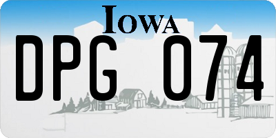IA license plate DPG074