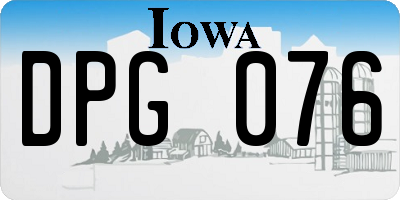 IA license plate DPG076