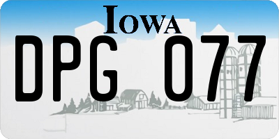 IA license plate DPG077
