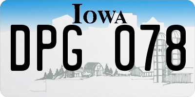 IA license plate DPG078