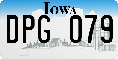 IA license plate DPG079