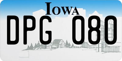 IA license plate DPG080