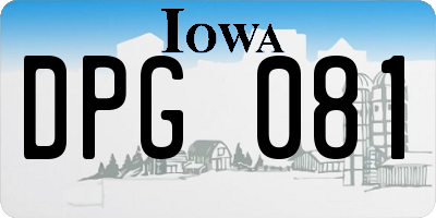 IA license plate DPG081