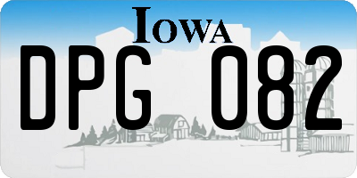 IA license plate DPG082